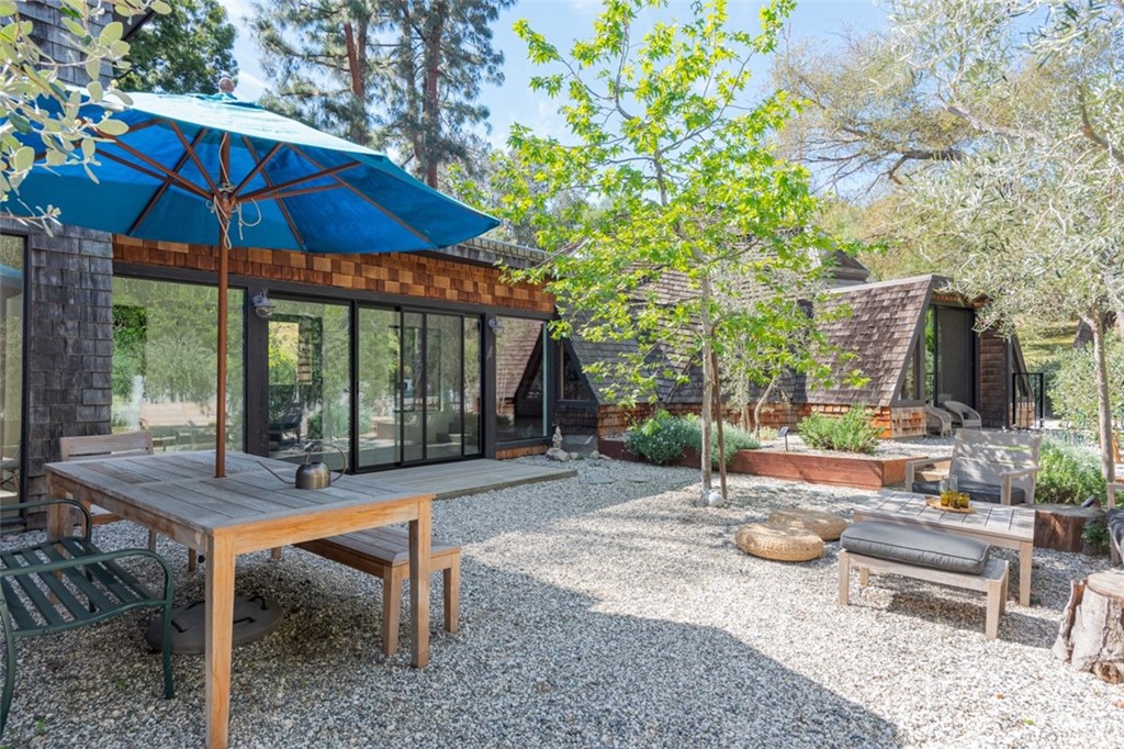 4935 San Jacinto Circle East Fallbrook, CA 92028 - Photo 26 of 53 a patio with a table and chairs under an umbrella