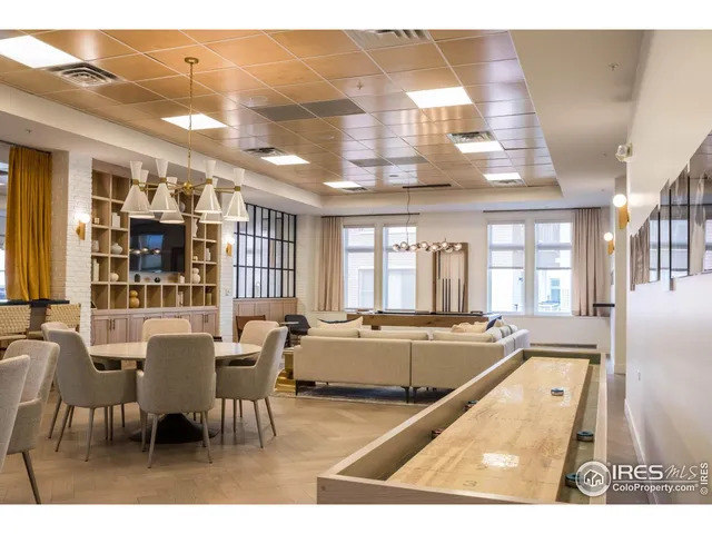 a large dining space with furniture