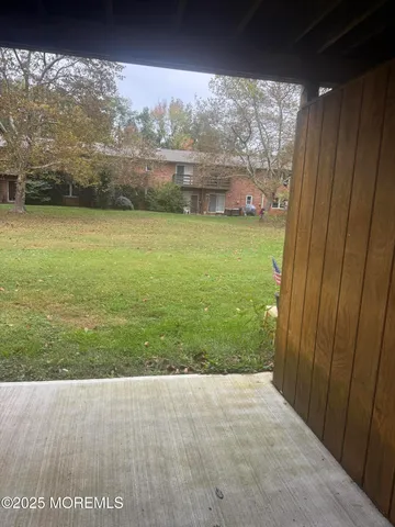 a view of a garden from a room