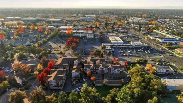 an aerial view of multiple house
