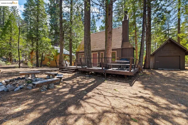 a view of a patio with a couch and trees