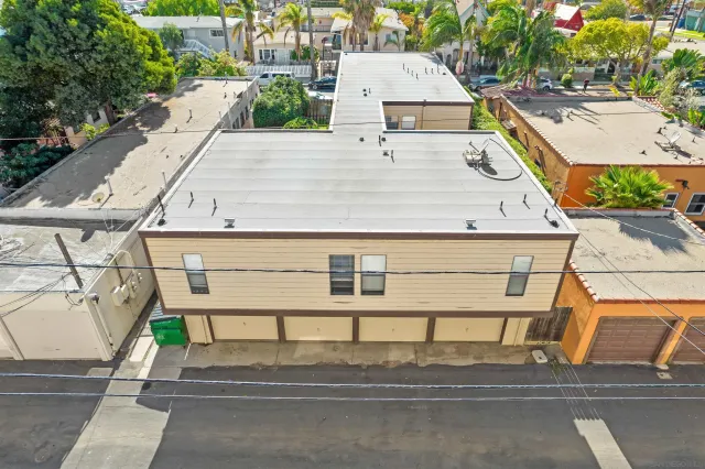 a view of a patio with swimming pool
