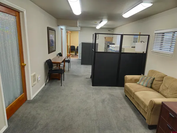 a living room with furniture