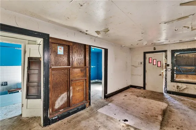 a view of a room with closet area