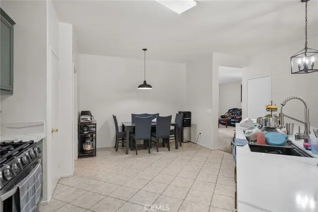 a view of a dining area with furniture