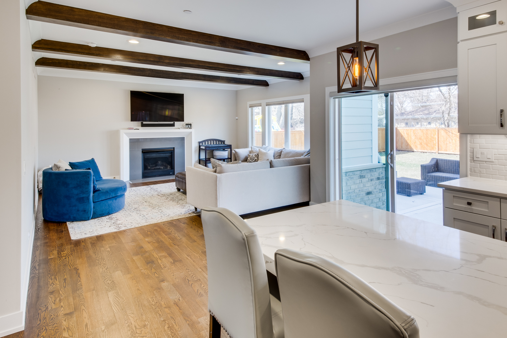 2320 Edna Avenue Park Ridge, IL 60068 - Photo 12 of 41 a living room with furniture and a fireplace