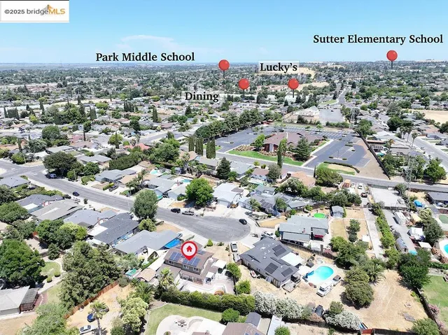 an aerial view of a city