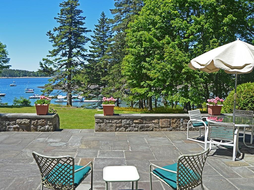 46 South Shore Road Northeast Harbor, ME 04662 - Photo 3 of 32 Lovely stone flagged terrace to lawn...