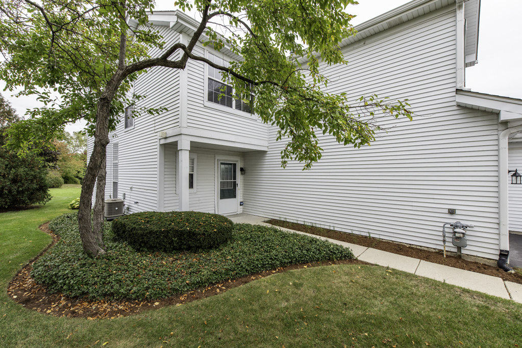 17876 Braewick Road Gurnee, IL 60031 - Photo 24 of 28 a view of a white house next to a yard with plants and large trees