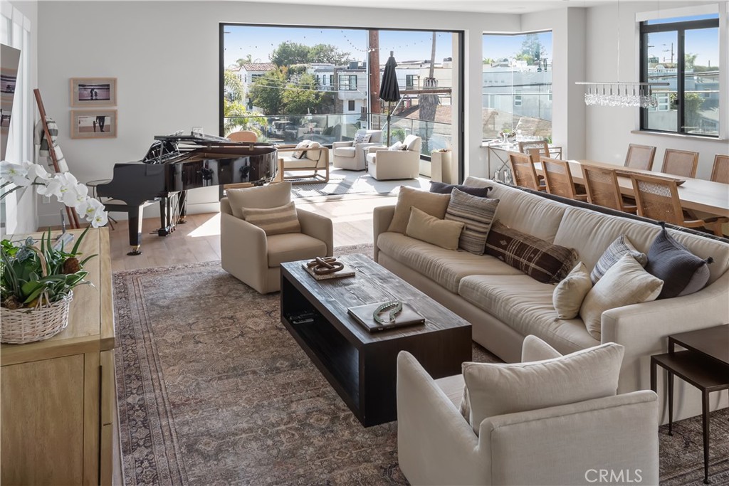 3218 Morningside Drive Hermosa Beach, CA 90254 - Photo 28 of 43 a living room with furniture and a floor to ceiling window