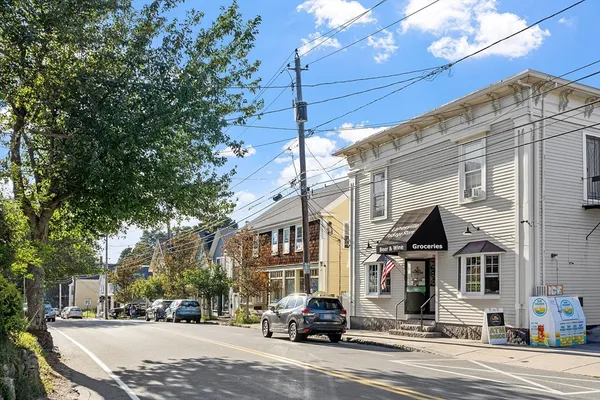 a street view along with residential houses