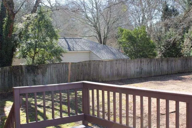 a view of wooden fence
