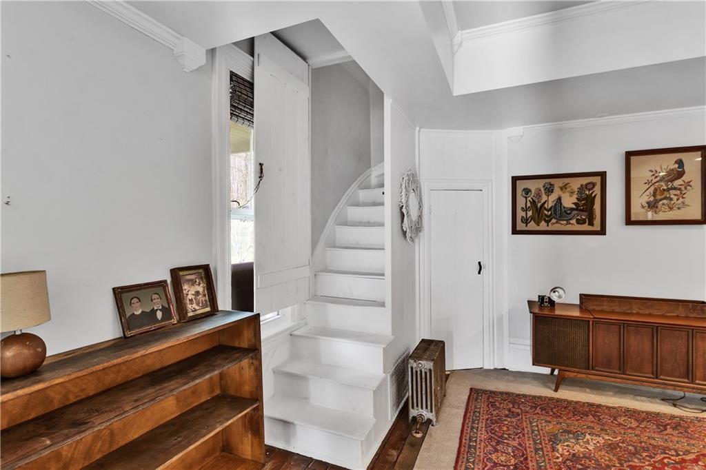 389 East Rices Landing Road East Millsboro, PA 15433 - Photo 22 of 42 A secondary set of steps once used for staff is now used now for quick access to second floor. These graceful, curving steps add charm and history.