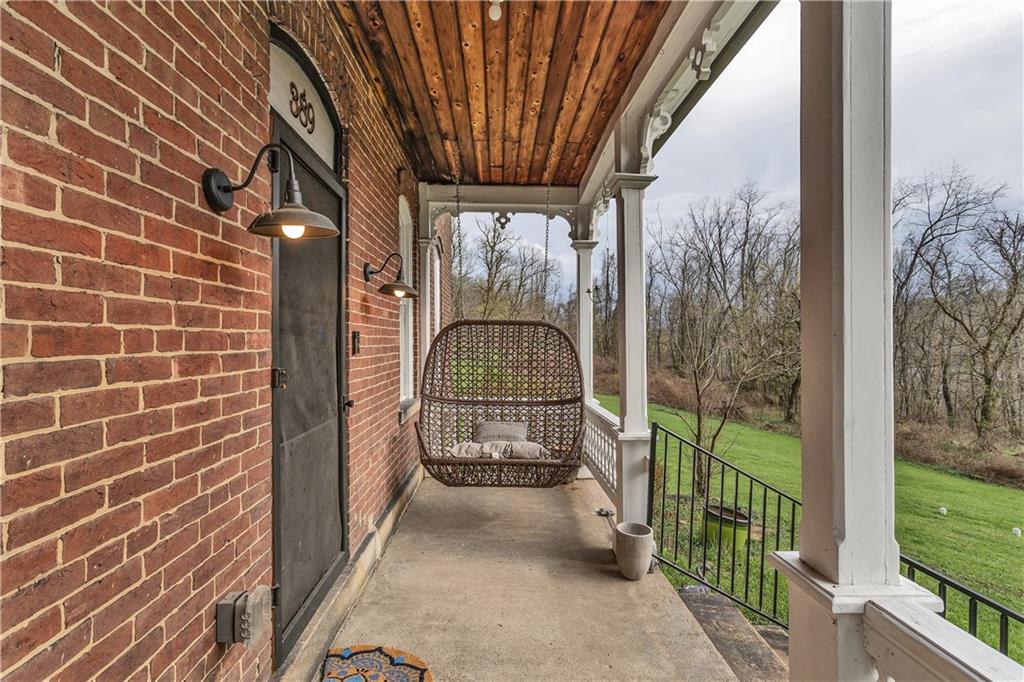 389 East Rices Landing Road East Millsboro, PA 15433 - Photo 6 of 42 Front porch facing your own peaceful wooded backdrop for privacy and serenity away from the fast life.