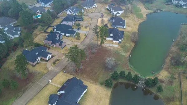 an aerial view of a house