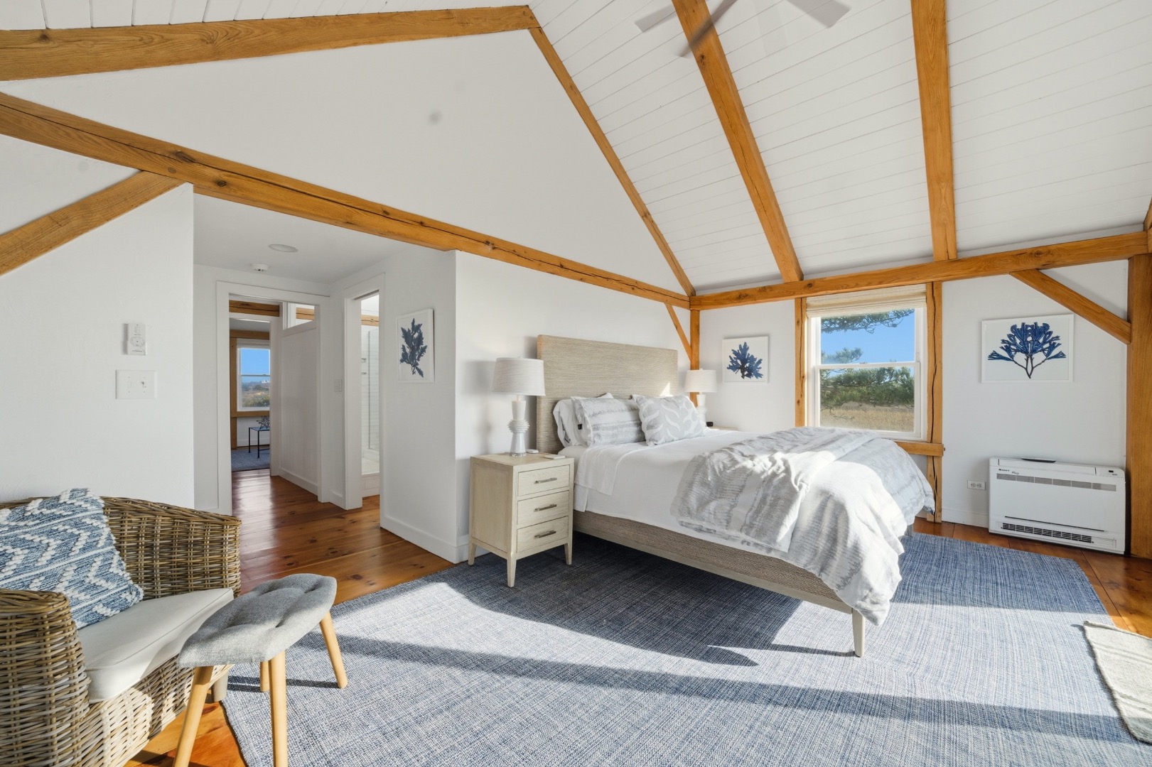 45 Sheep Pond Road Nantucket, MA 02554 - Photo 20 of 39 a bed room with a bed and a large window