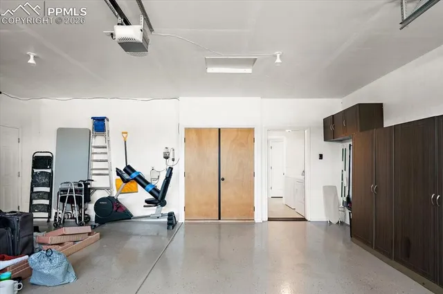 wooden view of a room with gym equipment