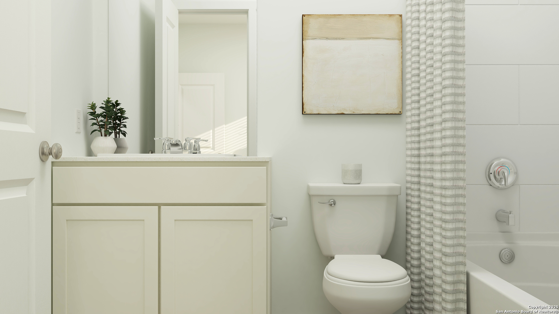 225 Inyo Street New Braunfels, TX 78130 - Photo 19 of 26 a bathroom with a sink a toilet and shower