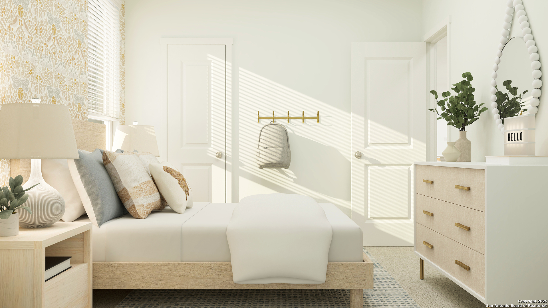 225 Inyo Street New Braunfels, TX 78130 - Photo 24 of 26 a bedroom with a bed and a potted plant