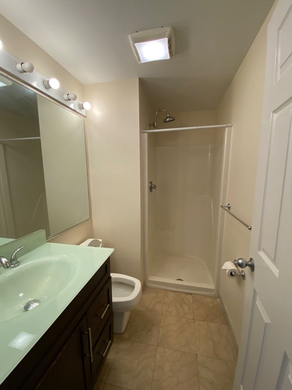 22 Chestnut Street, Unit 22 Cambridge, MA 02139 - Photo 16 of 18 a bathroom with a sink a toilet a mirror and shower