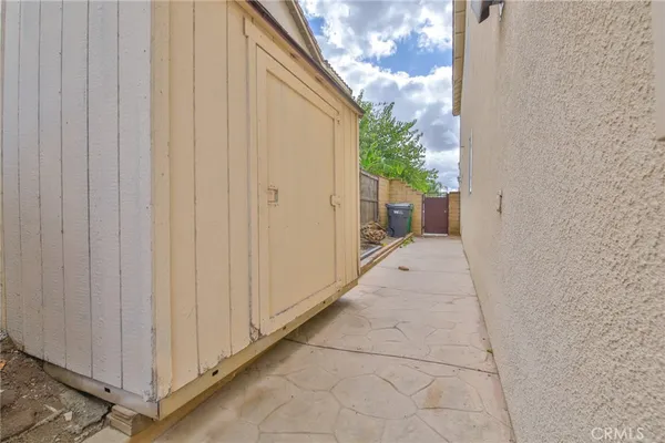 a view of a wooden door