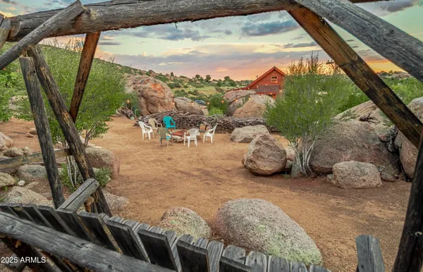 a view of a outdoor space with sitting area