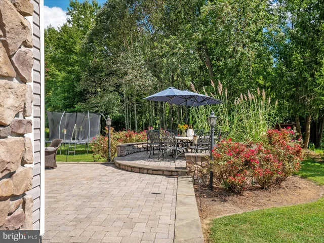 a swimming pool with outdoor seating and yard