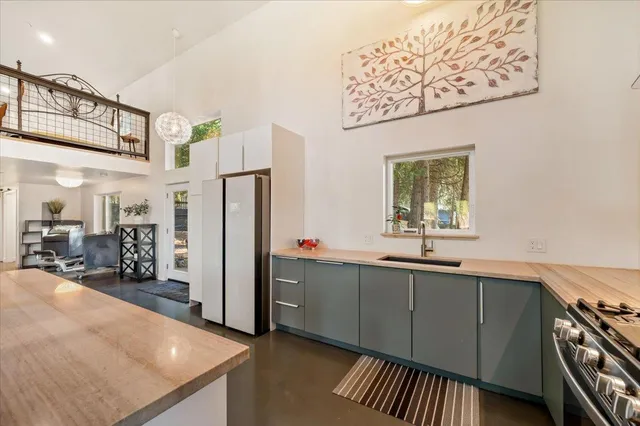 a living room with furniture