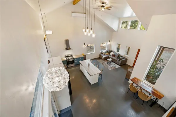 a living room with furniture