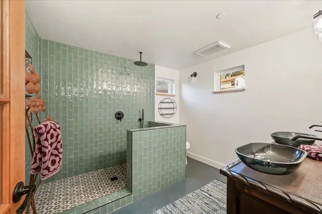 a bathroom with a shower