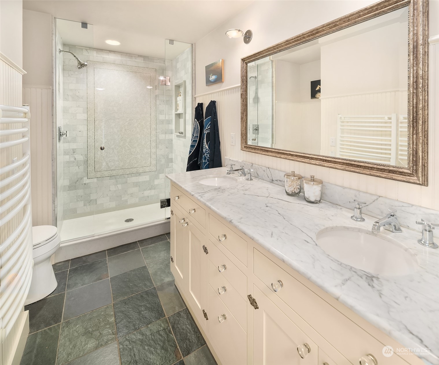 10810 Southwest Bank Road Vashon, WA 98070 - Photo 18 of 34 a bathroom with a granite countertop sink mirror and a