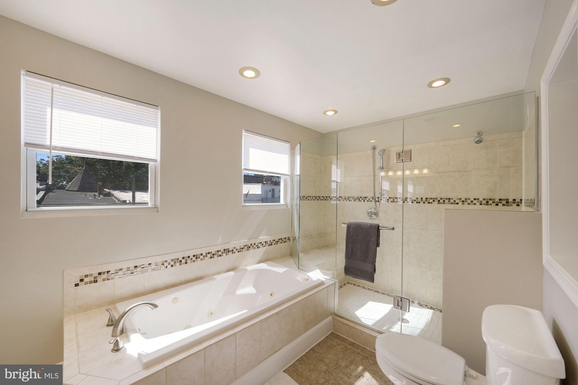 40 R Street Northwest Washington, DC 20001 - Photo 19 of 59 a bathroom with a tub a toilet and a sink