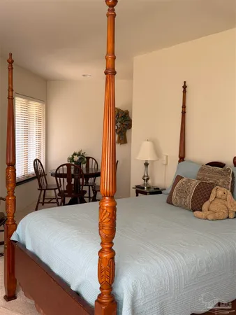 a couple of table and chairs in the back yard