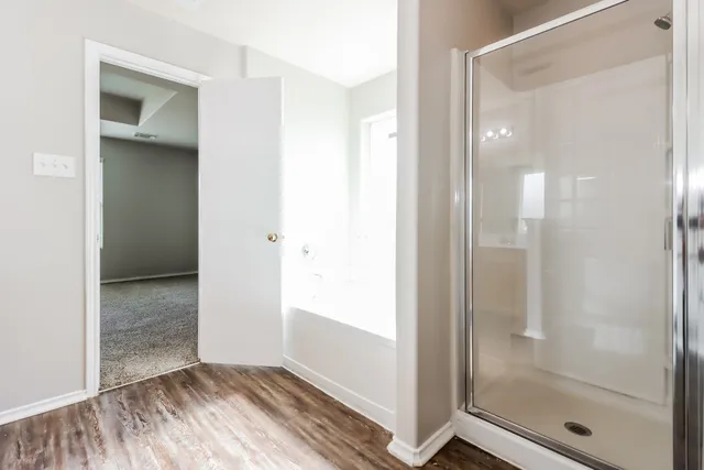 a view of bathroom with shower