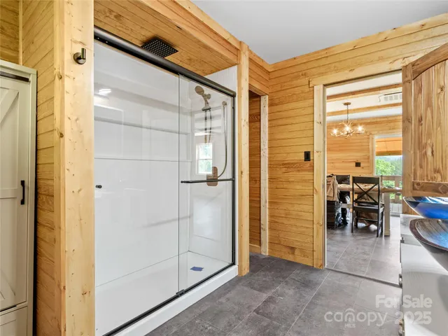 a view of a balcony with lake view