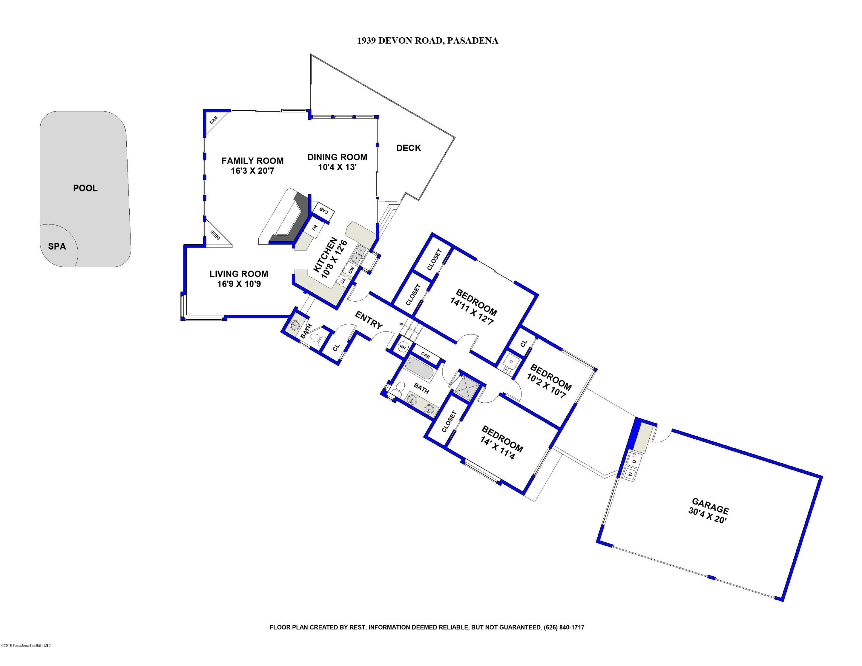 1939 Devon Road Pasadena, CA 91103 - Photo 25 of 25 22.Floor Plan - 1939 Devon Road
