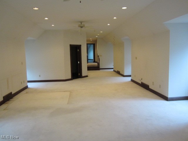 6999 Gates Road Gates Mills, OH 44040 - Photo 6 of 20 Empty room with recessed lighting, light colored carpet, and a ceiling fan