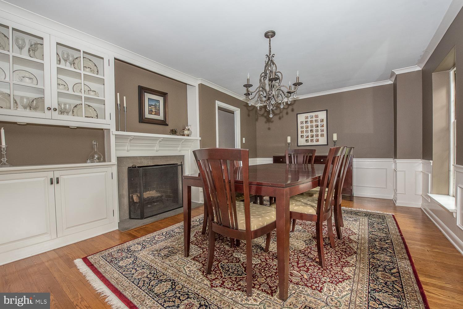 610 Timber Lane Devon, PA 19333 - Photo 4 of 35 Formal Dining Room with wood burning Fireplace