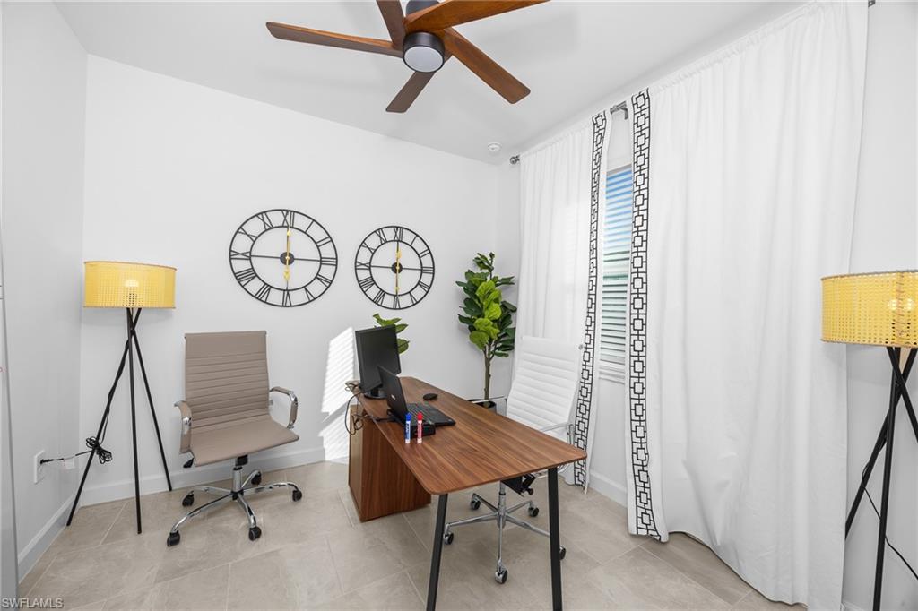 17752 Saddleback Loop North Fort Myers, FL 33917 - Photo 33 of 37 Tiled office featuring a ceiling fan and baseboards