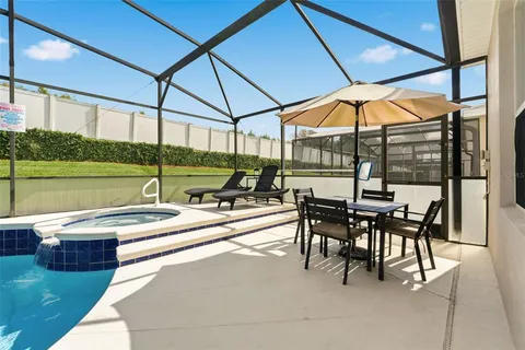 a view of a park with a slide