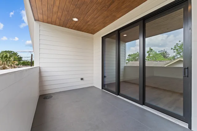 a view of a glass door