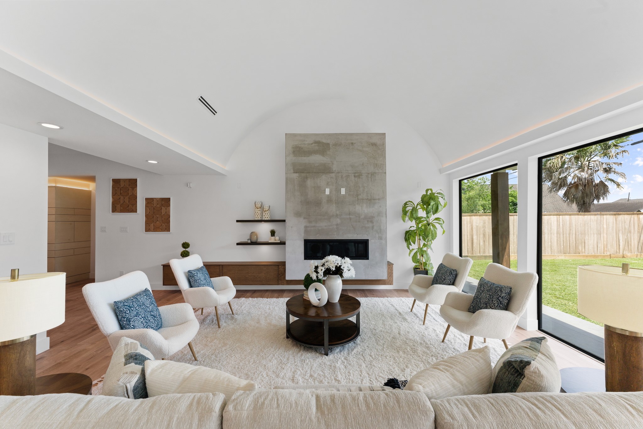 6711 Housman Houston, TX 77055 - Photo 4 of 49 a living room with furniture fireplace and a large window