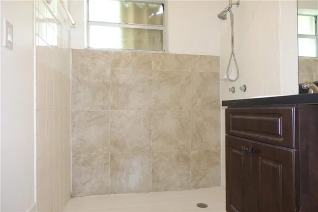 a bathroom with a shower