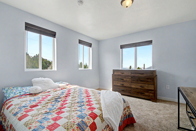 12645 East Cedar Ridge Drive Fairview, UT 84629 - Photo 19 of 34 Spacious room featuring light blue walls and neutral-toned carpeting