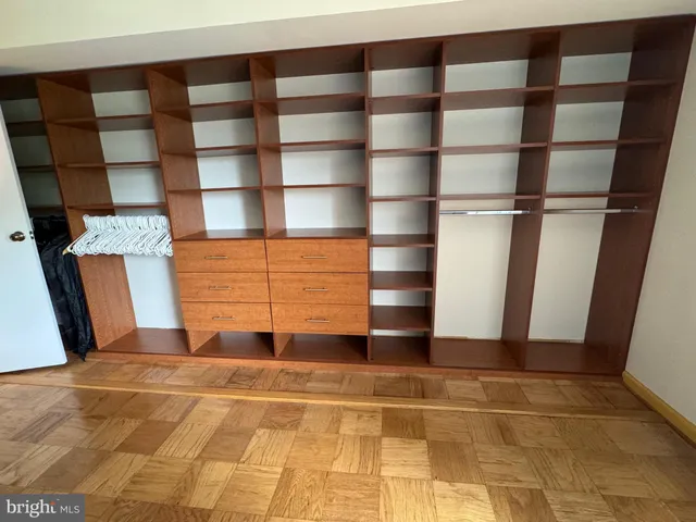 a view of a black and white wall