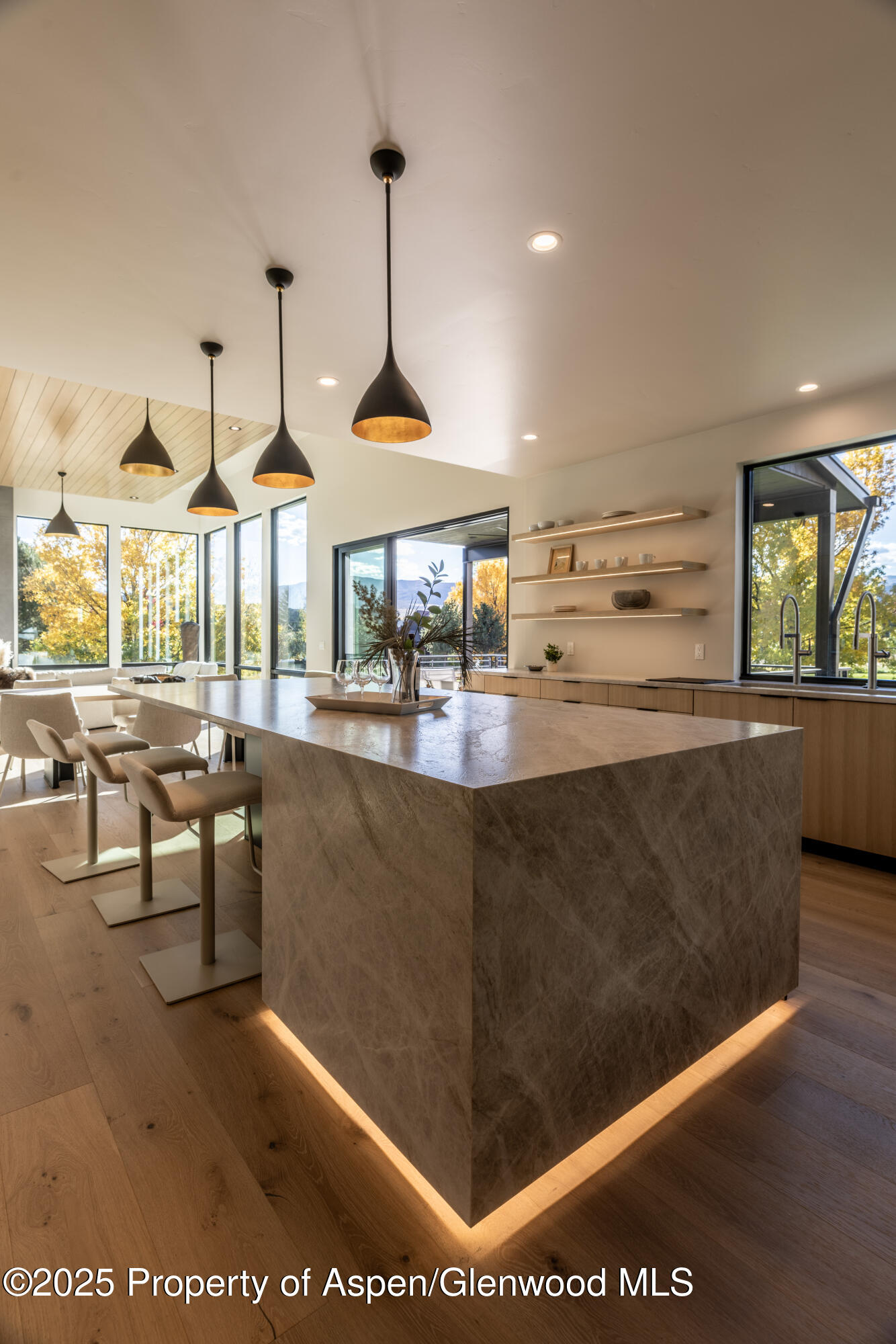 719 Perry Ridge Carbondale, CO 81623 - Photo 15 of 68 a living room with stainless steel appliances kitchen island granite countertop a table and chairs