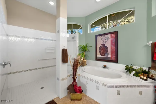 a bathroom with a sink and a shower