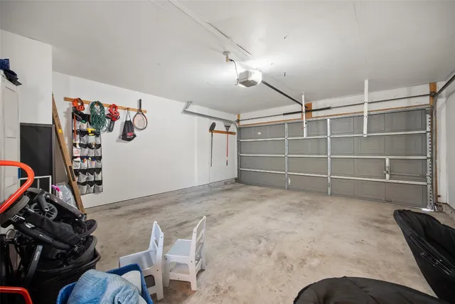 a view of a livingroom with shelves