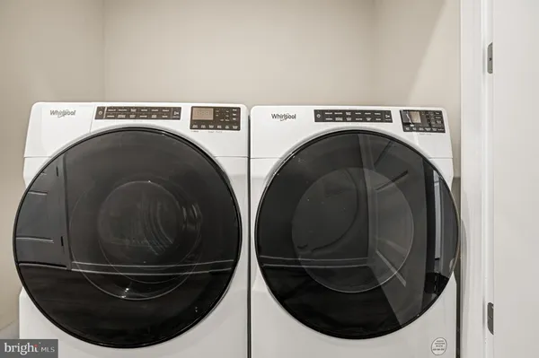 a close view of washer and dryer