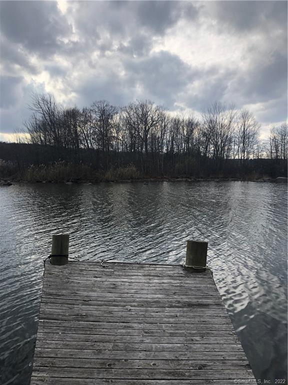 View from the dock. There is a small island straight across which keeps the motorized boats out of this section of the lake.